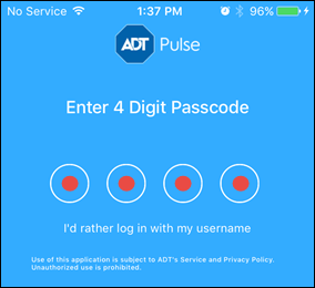 Enter 4-Digit Passcode screen