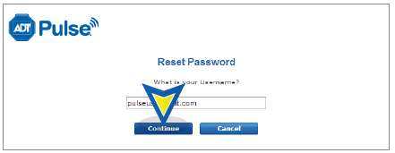 Reset Password screen