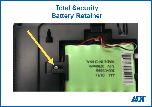 The Total Security System battery pack location