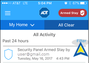 Fiter Button on All Activity Screen