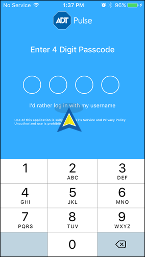 Log in using your username and password